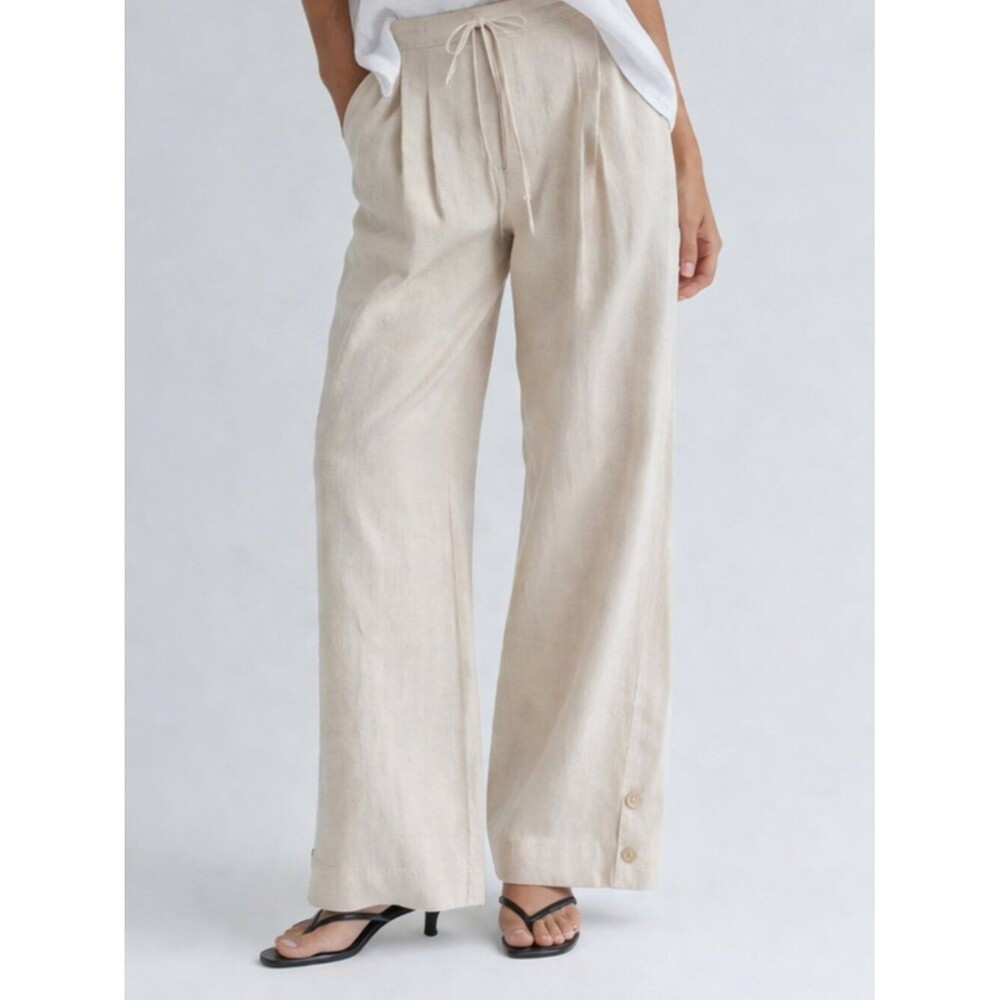 Dries Van Noten linen/Cotton Size/8 oversized button detail Pants